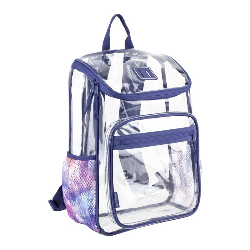 Clear Backpack with Water Bottle Pockets & Front Zipper - Stadium & Festival Ready
