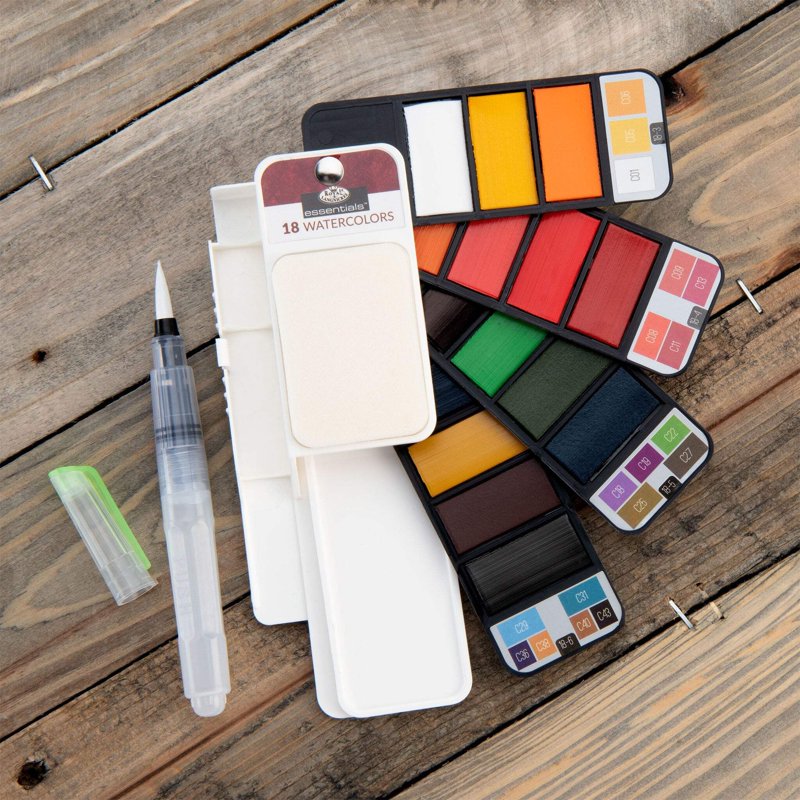 Watercolor Artist Flip Kit with Aqua-Flo Brush Pen - 19 Pieces