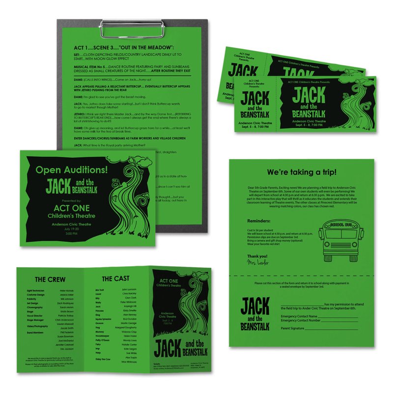 Colorful Multi-Use Printer & Copy Paper – 500 Sheets, 8.5x11, 24 lb, Brightness 94