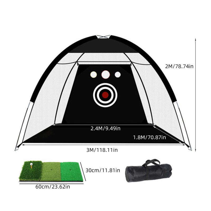 Golf Practice Net with Hitting Mat and 3 Target - Portable Indoor/Outdoor