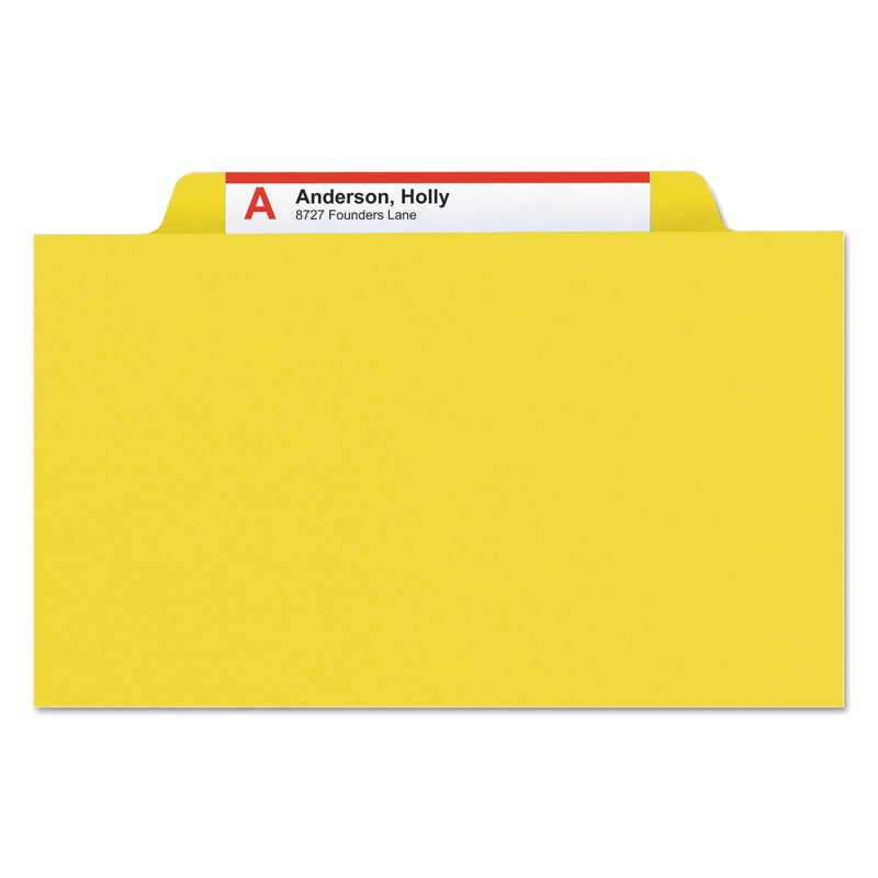 Legal Pressboard File Folders with Fasteners - Yellow 10-Pack