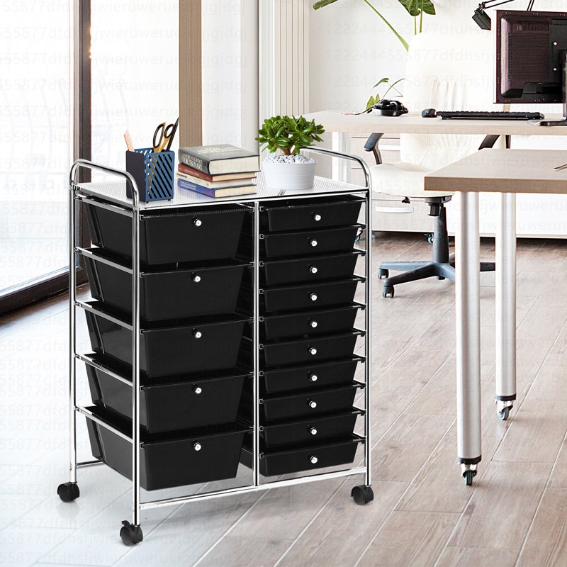 15 Drawer Rolling Storage Cart for Crafts Home Office & Garage Organization