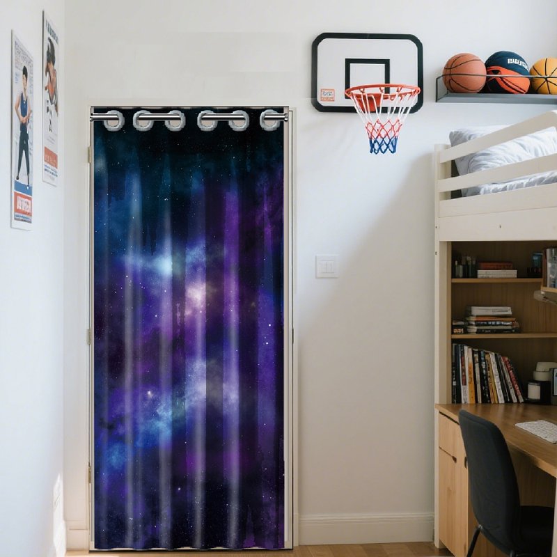 Galaxy Space Nebula Doorway Curtain Room Divider - Foldable Polyester Privacy Screen