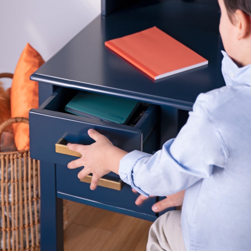 Kids Desk and Chair Set with Hutch - Wooden Study Table for Bedroom & Learning