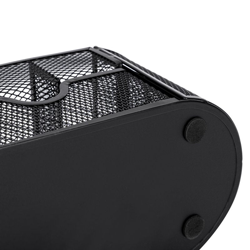 Mesh Desk Organizer with Drawer - 8 Compartments, Black Office Storage