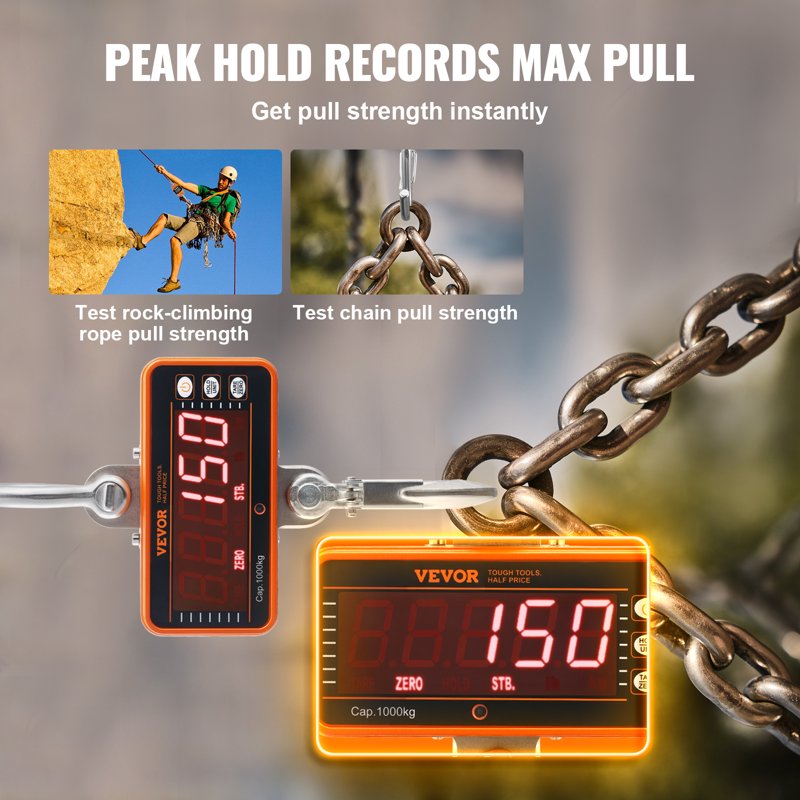 Heavy-Duty Digital Crane Scale 2200 lbs/1000 kg with Remote Control