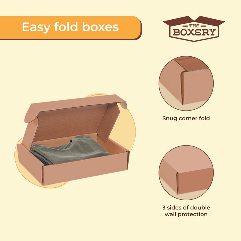 Kraft and White Corrugated Shipping Boxes - Pack of 100+ Small Business Mailers