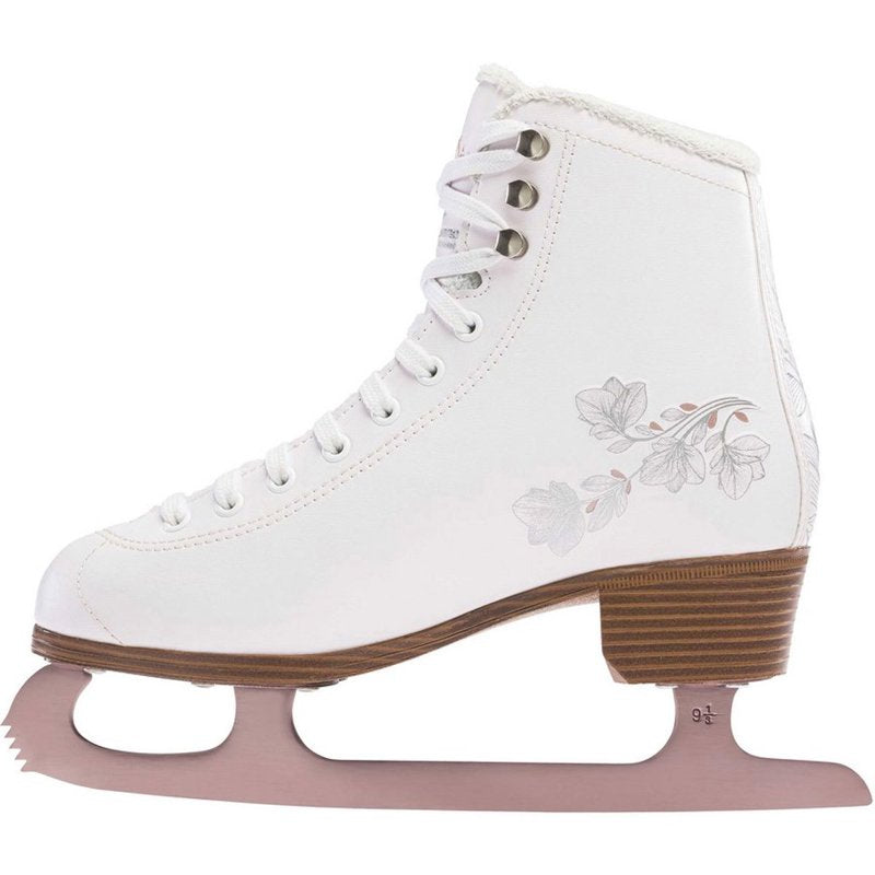 Women’s Figure Ice Skates - White and Rose Gold for Adult Skating