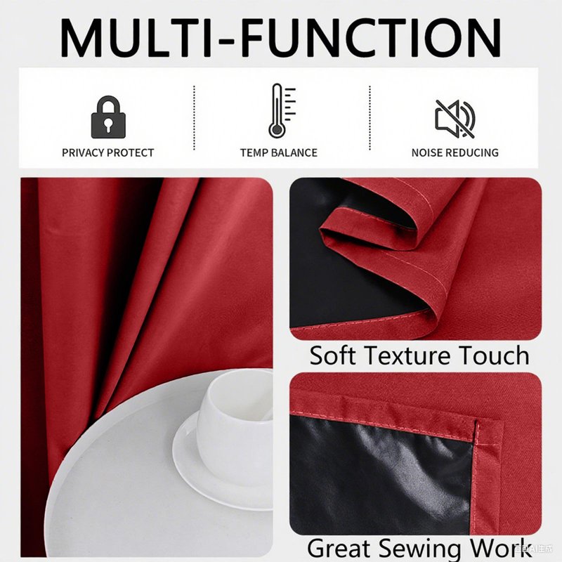 Blackout Thermal Insulated Curtain for Bedroom Full Light Block & Noise Reduction