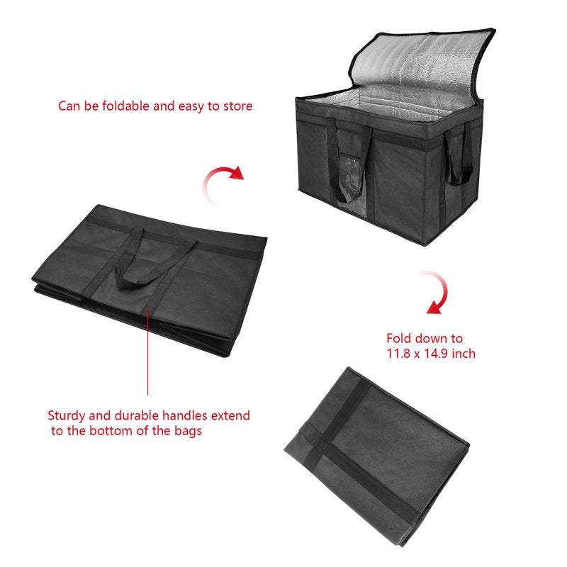 Insulated Cooler Bag Large Food Delivery & Grocery Transport 23x15x14