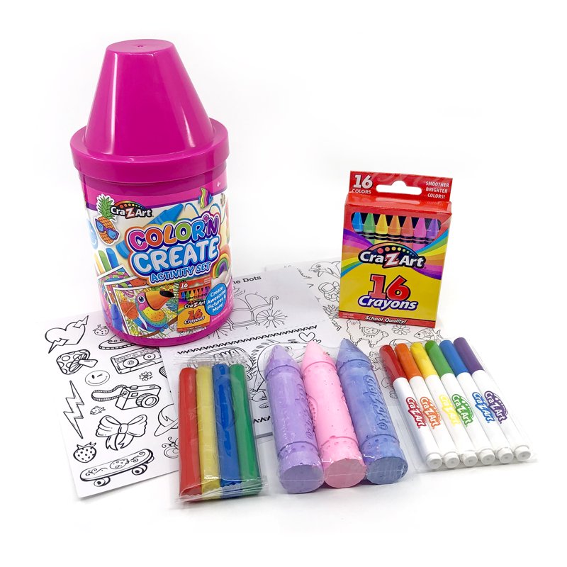 Kids Coloring Art Set with Crayons & Activity Pages - 50 Pieces
