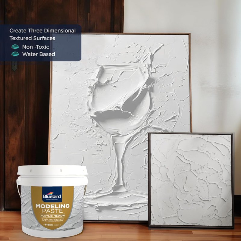 High Density White Modeling Paste - 4L Acrylic Texture Medium for Art & Sculpting