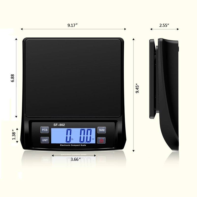 Digital Postal Scale 66lb/30kg with Tare & Multiple Units, Portable Tabletop Design