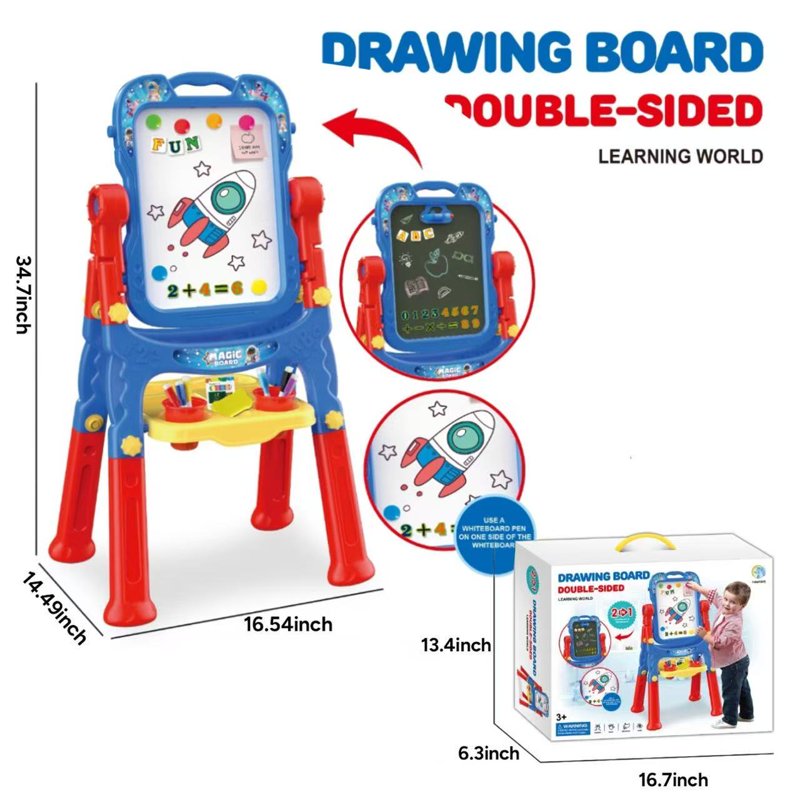 Kids Double-Sided Magnetic Art Easel for Ages 1-8 - Creative Drawing & Learning Toy