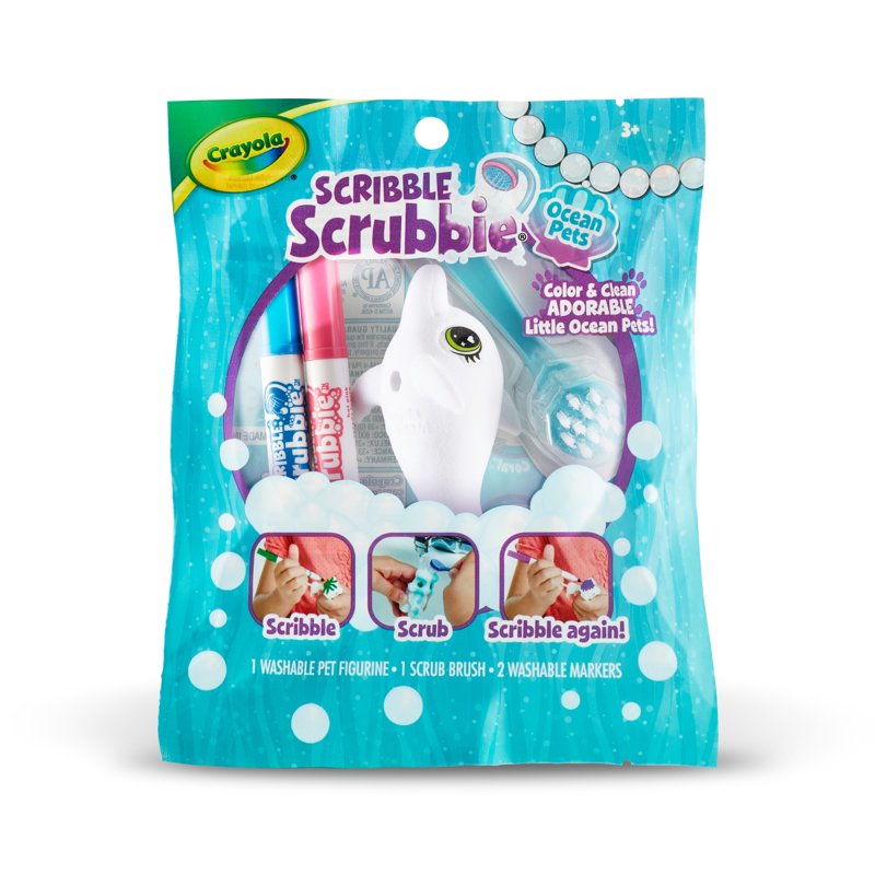 Kids Ocean Animal Coloring Toys with Washable Markers & Brush - Mess-Free Arts & Crafts