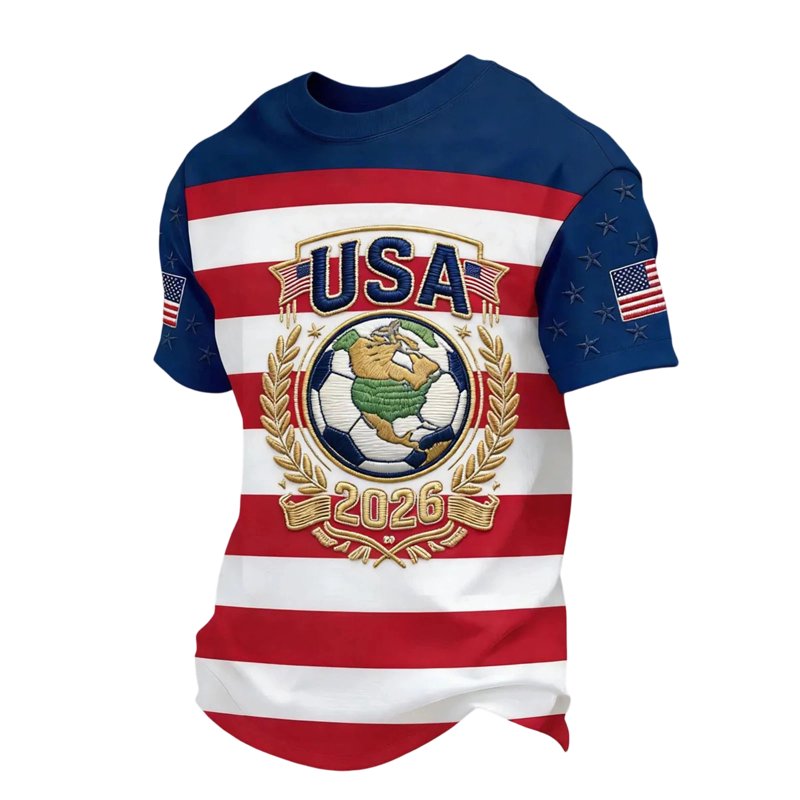 USA Soccer Jersey for Men - 2026 Team USA Crewneck, Deep Red, M