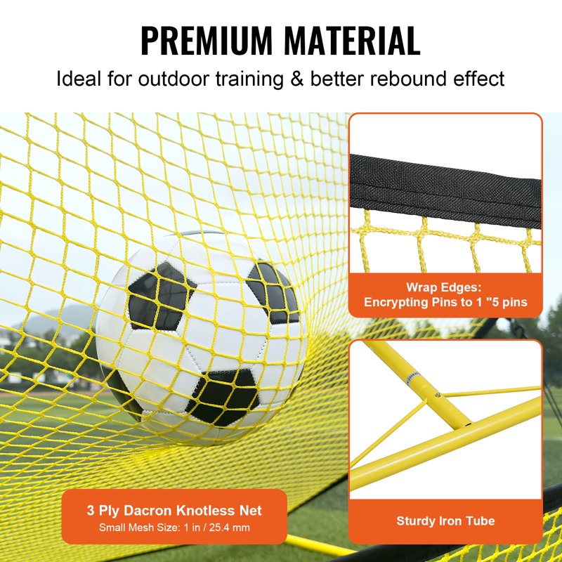Portable Soccer Rebounder Net 71x40in - 2-in-1 Trainer with Carry Bag