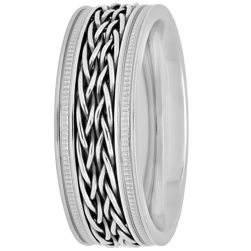 Men's Stainless Steel Braided Wedding Band - Hypoallergenic, Tarnish Resistant