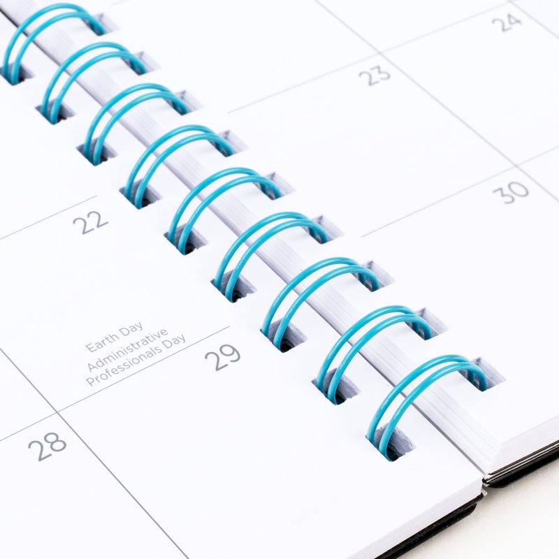 Mead 2026-2027 Small Weekly Monthly Planner with Blue Bungee Black