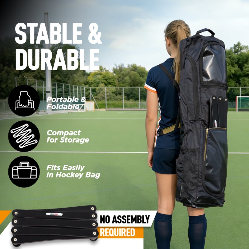 Adjustable Hockey Stickhandling Trainer for Puck Control & Speed - Portable & Foldable