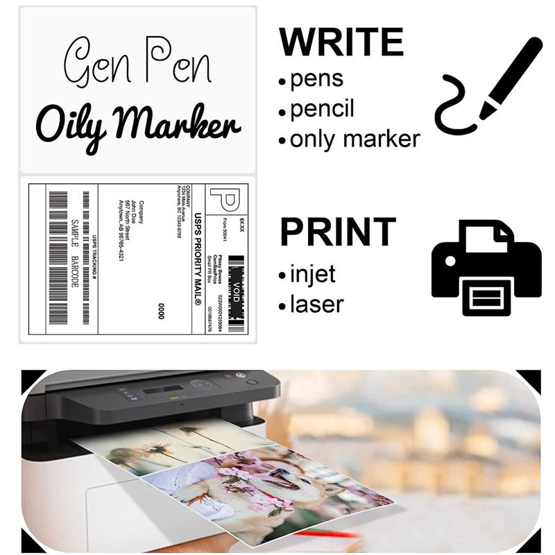 Half Sheet Shipping Labels for Inkjet & Laser Printers - 8.5x5.5 Inches, 200 Labels