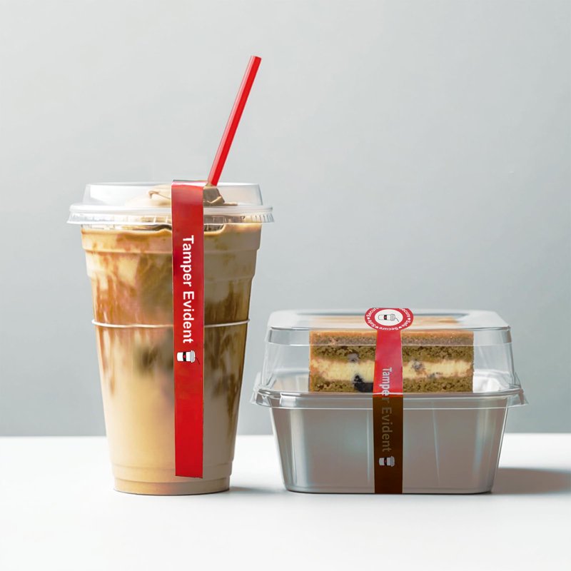 500 Pcs Tamper Evident Drink Seal Stickers for Coffee & Food Containers