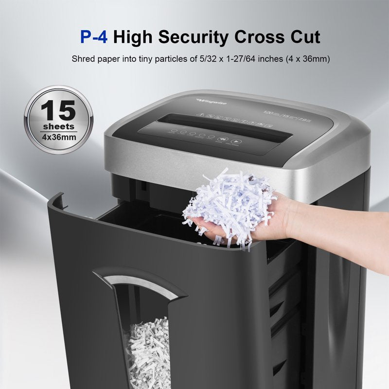 Paper Shredder 18 Sheets Cross Cut Security Level P-4 7.9 Gallon Bin Desktop