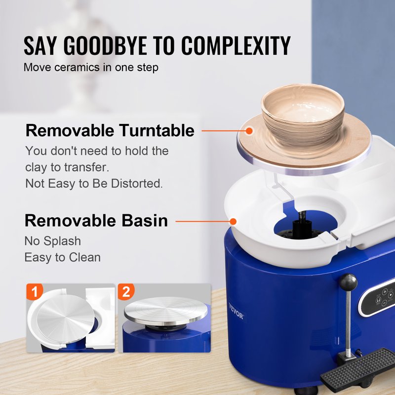 Pottery Wheel Machine 450W with LCD Touch Screen & Accessories for Adults and Beginners