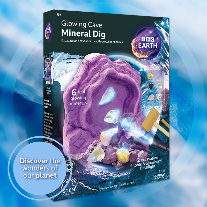 Glowing Cave Mineral Dig Kit for Kids STEM Geology Excavation Set - Ages 6+