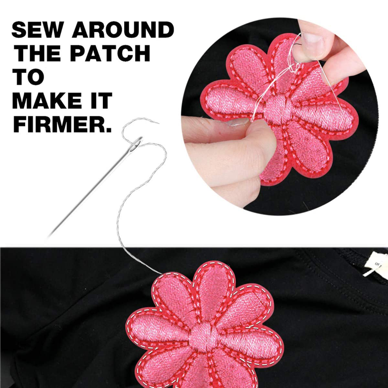 23-Piece Flower Embroidered Iron-On & Sew-On Patches for Clothing DIY