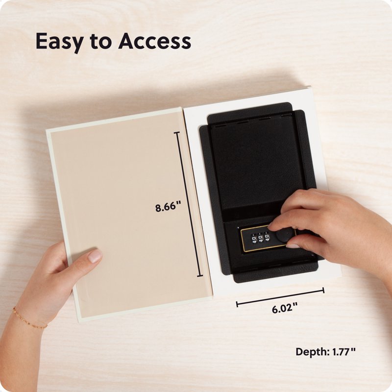 Book Safe with Combination Lock Hidden Storage Disguise