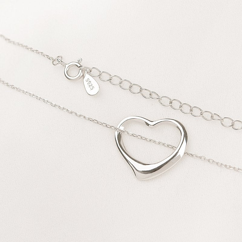 925 Sterling Silver Heart Necklace Gift for Daughter-in-Law, Birthday & Wedding Jewelry