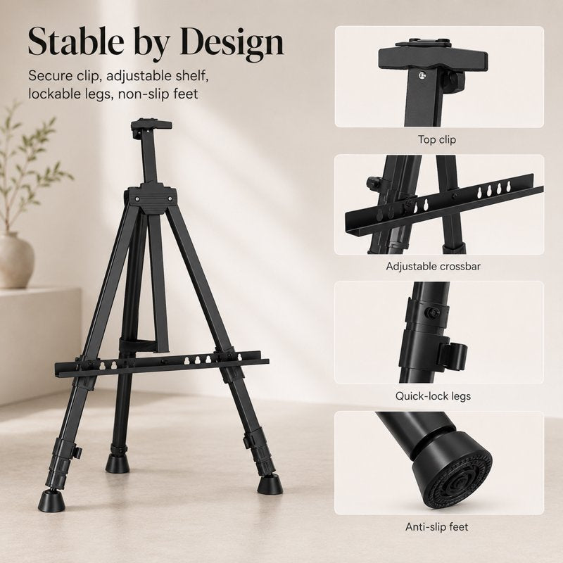 Adjustable Folding Metal Easel Stand for Paintings Signs & Displays