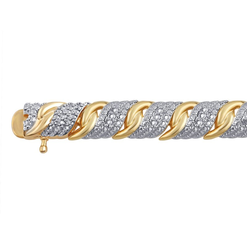 Gold-Plated Diamond Bracelet 1/4 Carat Total Weight for Women