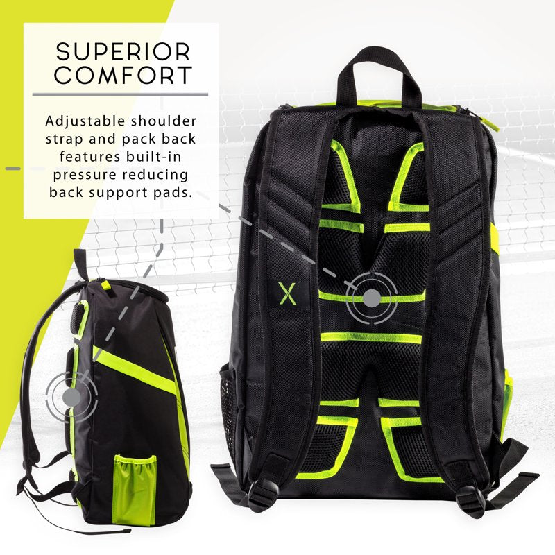 Premium Pickleball Backpack – Equipment & Gear Bag, Black
