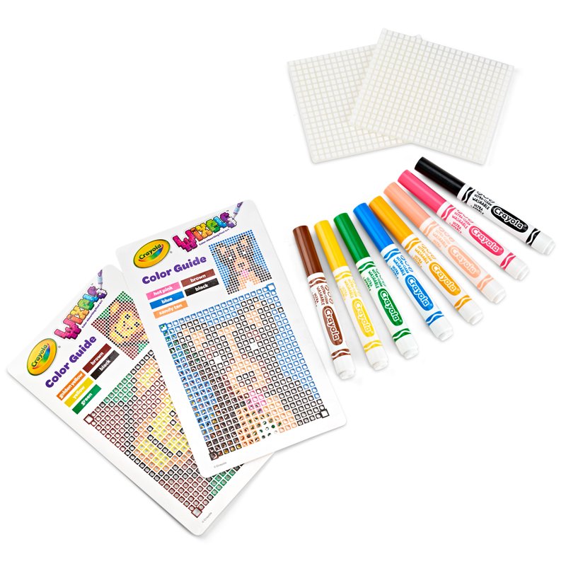 Kids Pixel Art Coloring Kit with Wixel Panels & Markers - Creative Art Set for Children