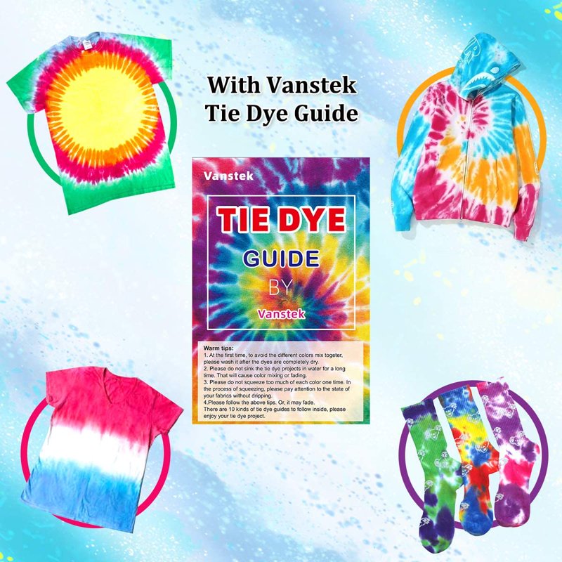 30-Color Tie Dye Kit for Shirts & Fabrics - DIY Family Party Supplies