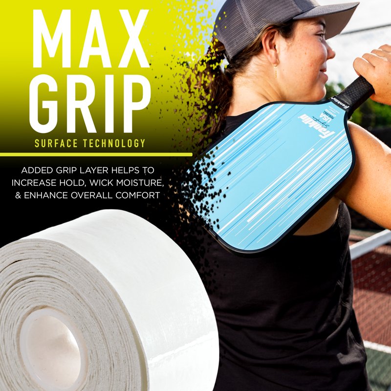 Pickleball Paddle Overgrips Set - 3 Pack, White with Finishing Tapes