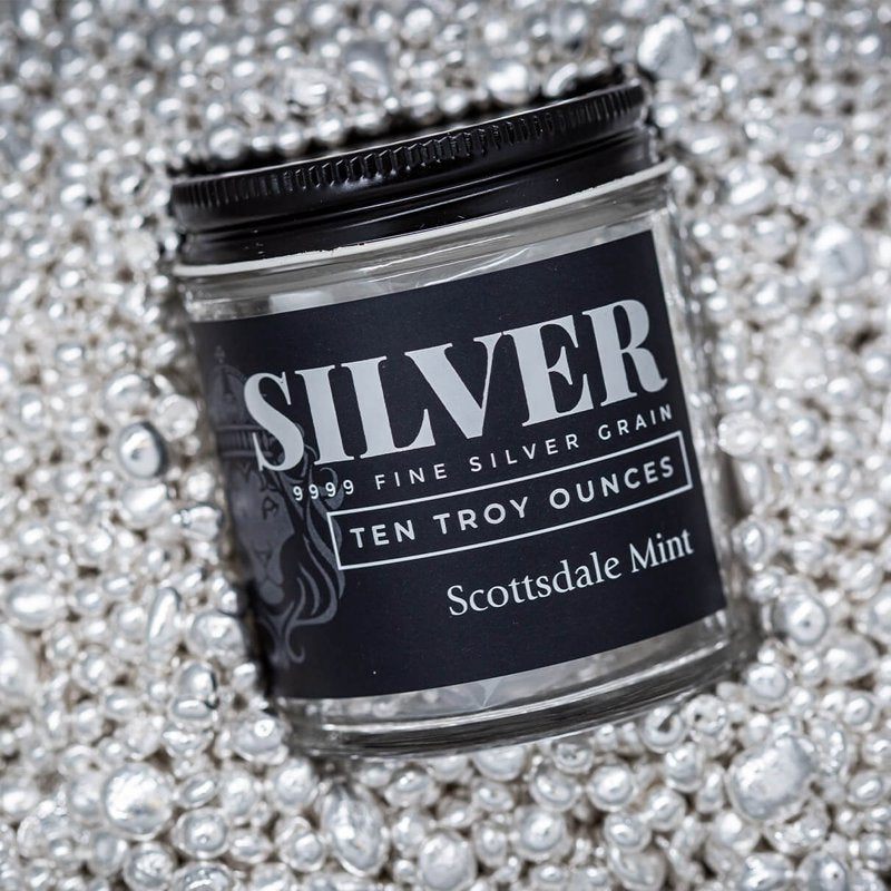 10 Troy Oz .9999 Fine Silver Casting Grain Jar - Professional Silver Shot