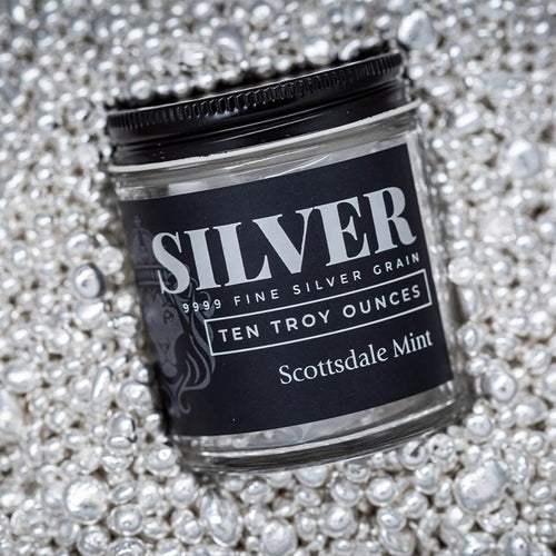 10 Troy Oz .9999 Fine Silver Casting Grain Jar - Professional Silver Shot