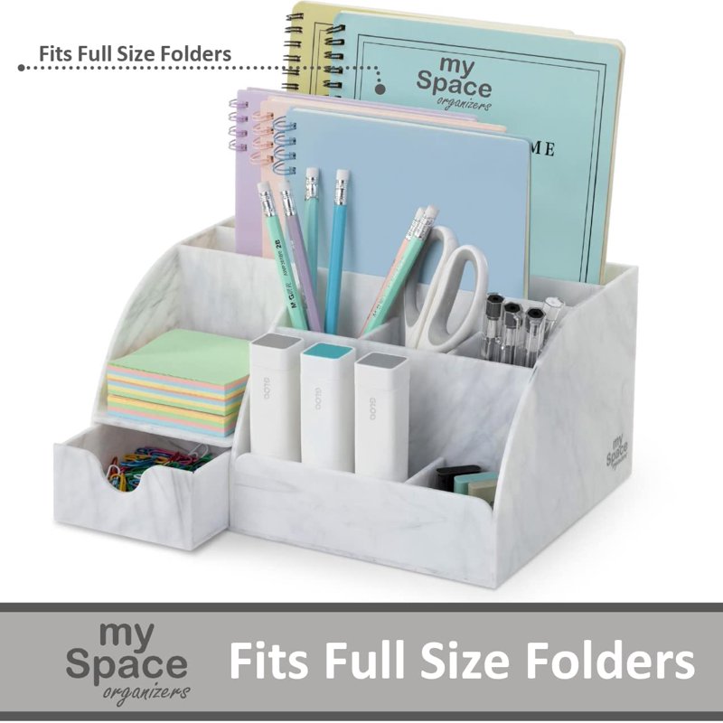 Marble Desk Organizer Acrylic for Office and Home Storage