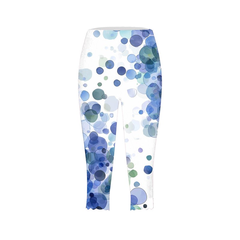 Women's Floral Print High Waist Crop Yoga Pants - Lightweight Summer Capris