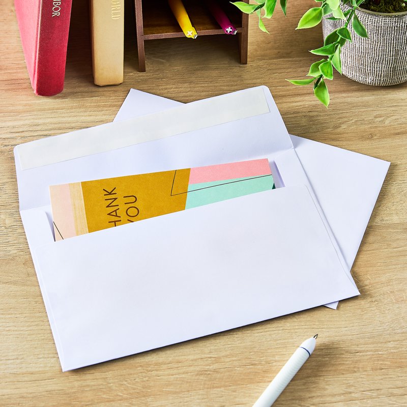 A9 Greeting Peel and Stick Envelopes - White, 5.75 x 8.75 inches, 50 Pack