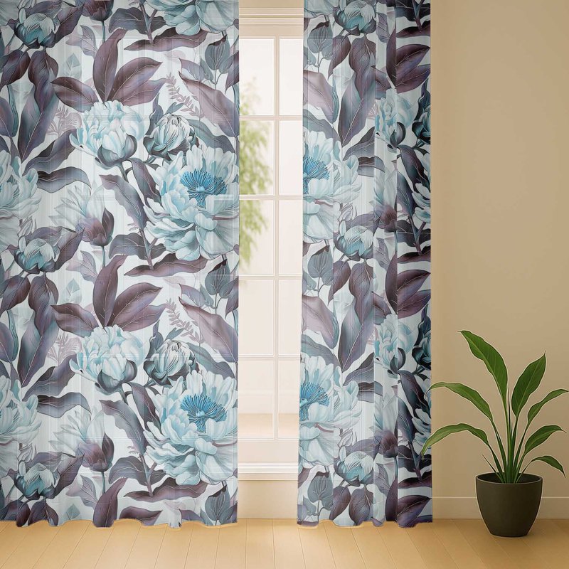 Sheer Curtains for Windows - Set of 2 Light Filtering Georgette Panel Drapes