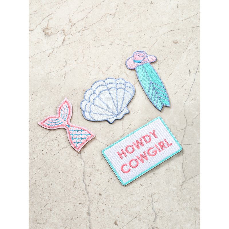 Coastal Cowgirl Patch Set - 4 Adhesive Patches for Jackets and Bags