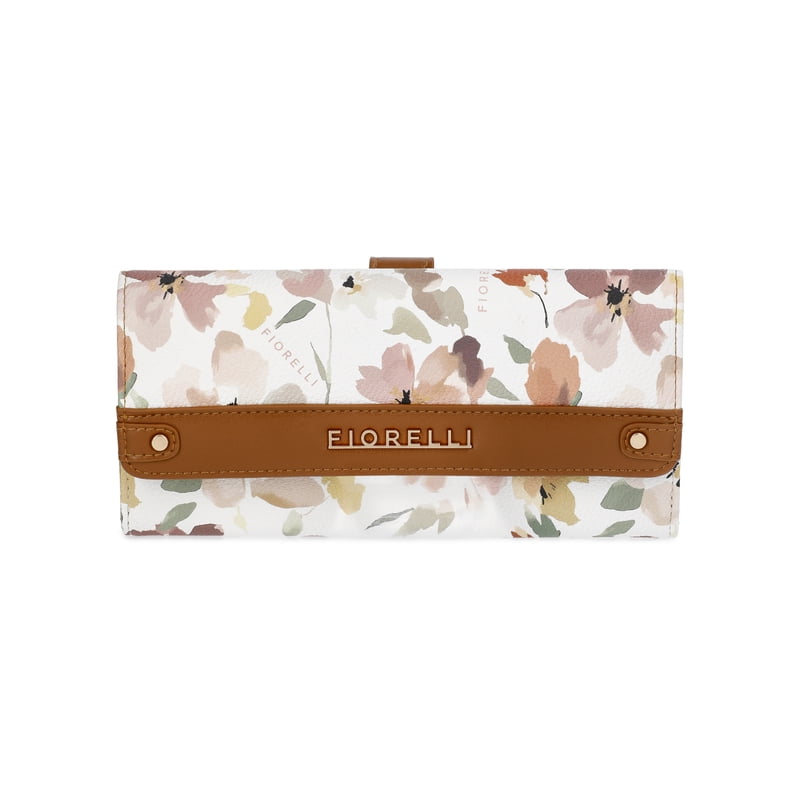 Women's Faux Leather Floral Wallet with Card Slots & Zipper Pocket
