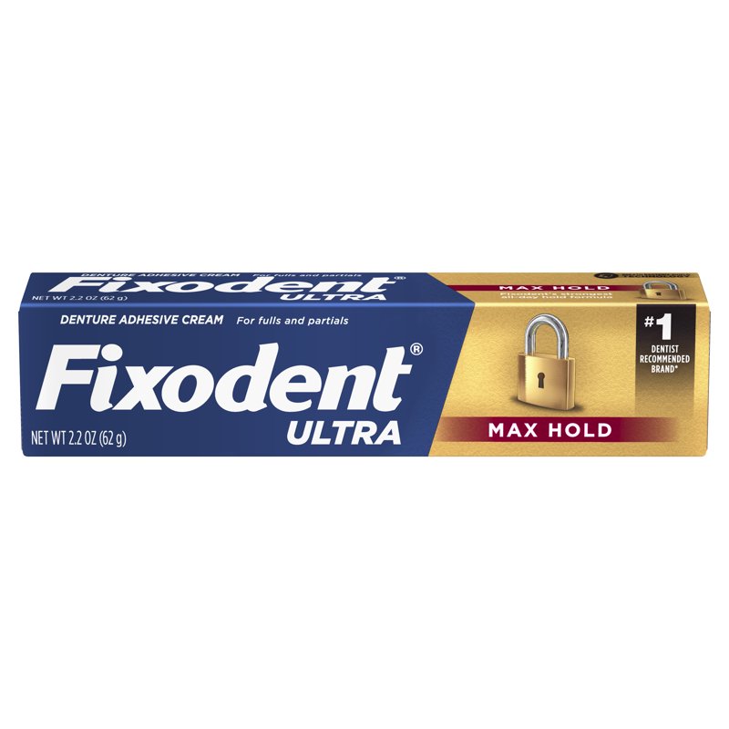 Denture Adhesive Cream Ultra Max Hold Secure 2.2 oz - Strong All-Day Fix