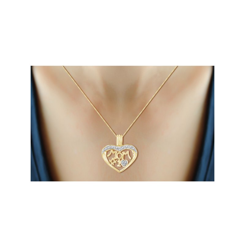 Mother's Day Jewelry Necklace for Women 14K Gold Plated with White Diamonds