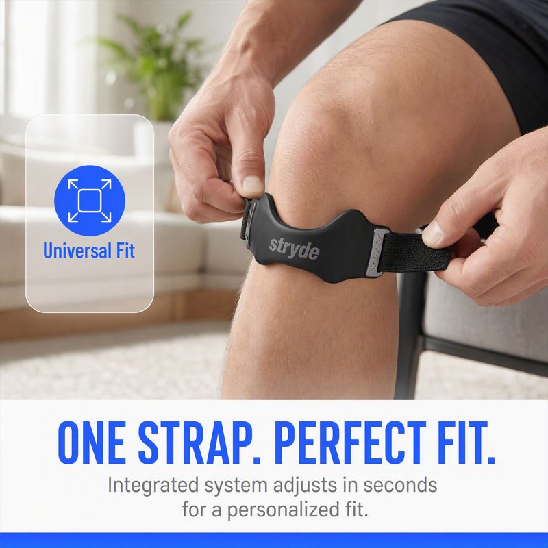 Adjustable Knee Support Strap for Running & Fitness - Breathable Silicone Lock Pad