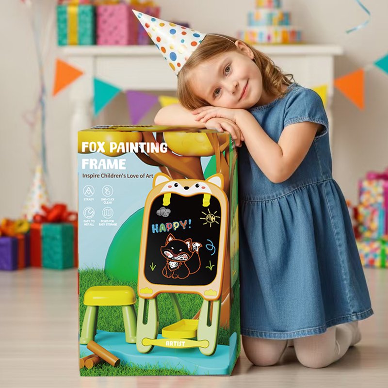 Adjustable Kids Easel with Magnetic & Dry Erase Boards - Art & Drawing Toy